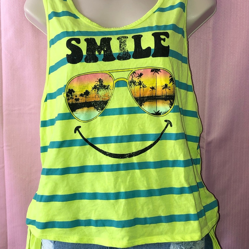 Bright yellow striped top
